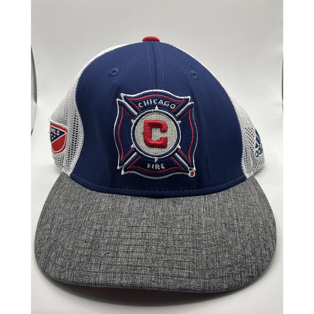 Chicago Fire Adidas Adjustable Trucker Hat Cap Blue White MLS - Used